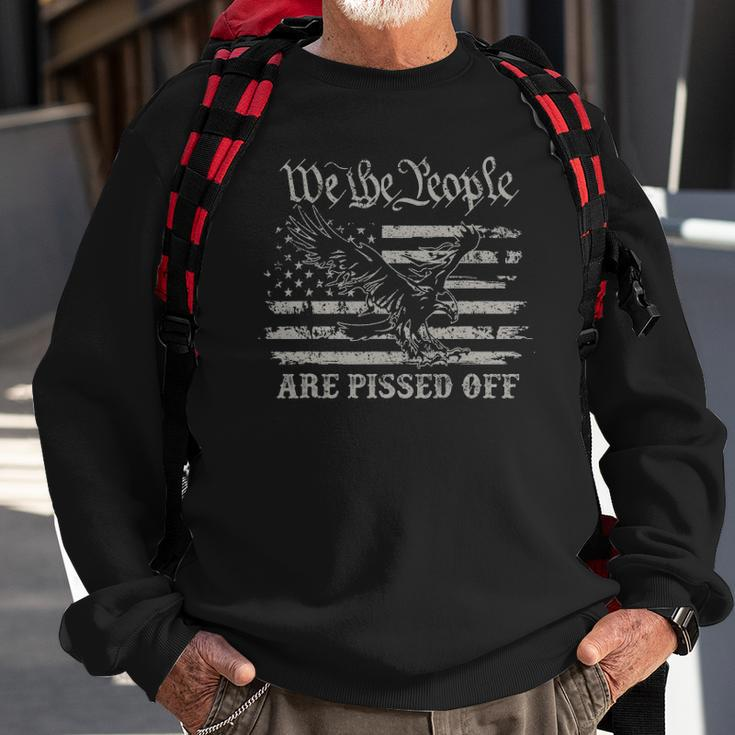 American Flag Bald Eagle We The People Are Pissed Off 4Th Of July Sweatshirt Gifts for Old Men