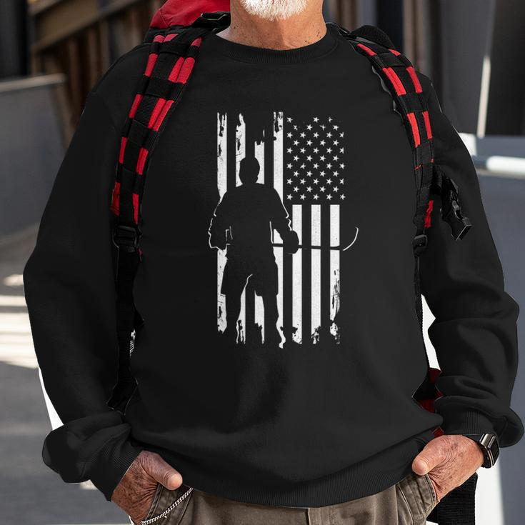 American Flag Hockey Apparel - Hockey Sweatshirt Gifts for Old Men