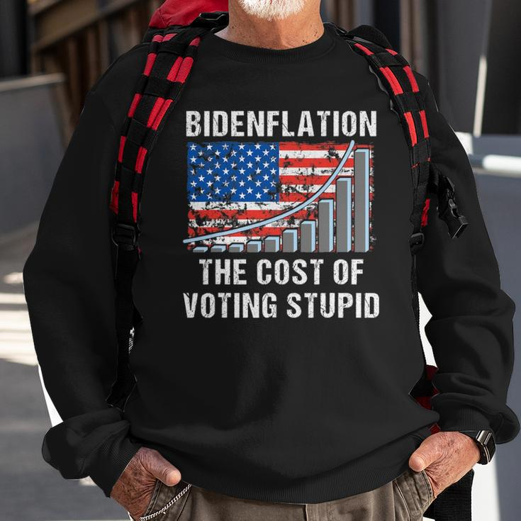 American Flag With Inflation Graph Funny Biden Flation Sweatshirt Gifts for Old Men