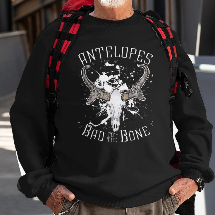 Antelope Bad To The Bone Skull Art Sweatshirt Gifts for Old Men