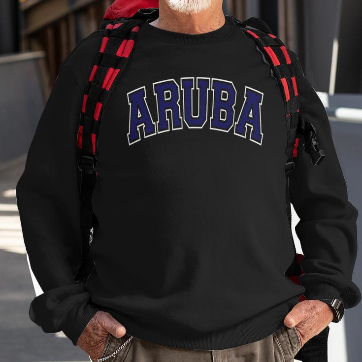 Aruba Varsity Style Navy Blue Text Sweatshirt Gifts for Old Men