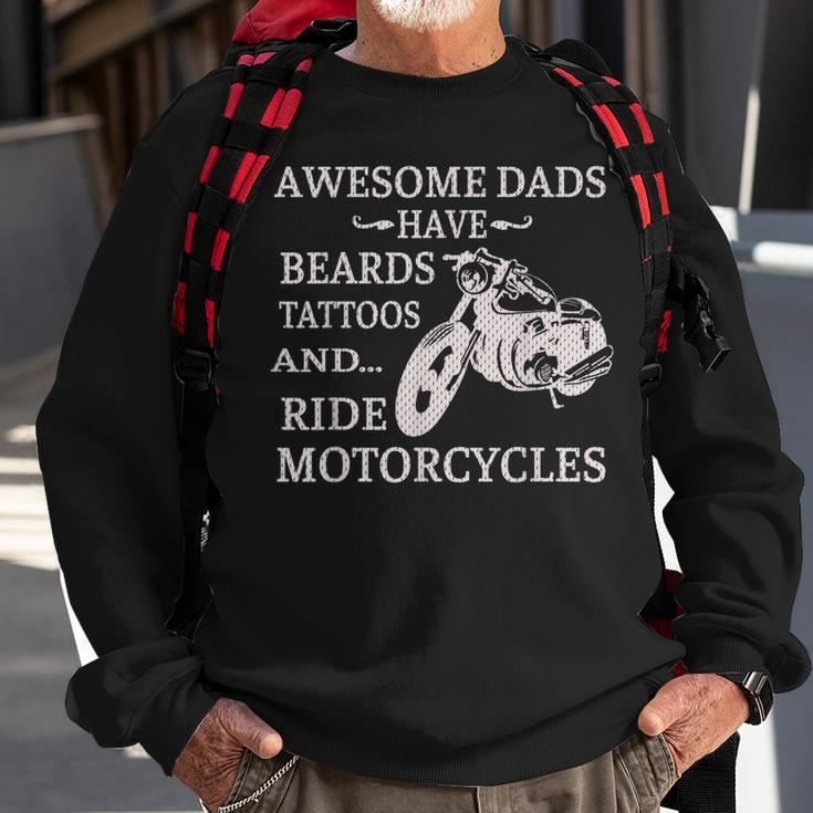 Awesome Dads Have Beards Tattoos And Ride Motorcycles V2 Sweatshirt Gifts for Old Men