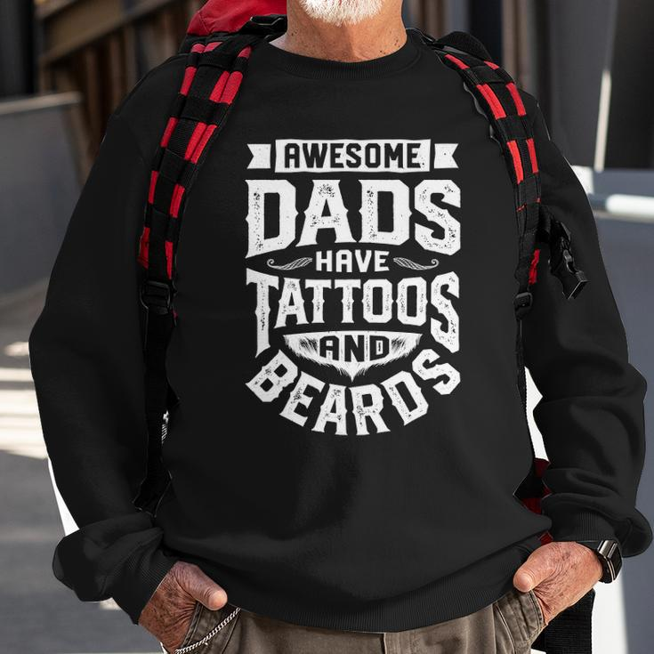 Awesome Dads Have Tattoos And Beards Funny Fathers Day Gift Sweatshirt Gifts for Old Men