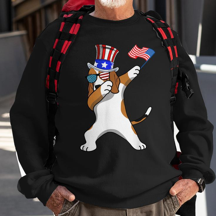 Beagle Dabbing Dog Dad 4Th Of July Sweatshirt Gifts for Old Men