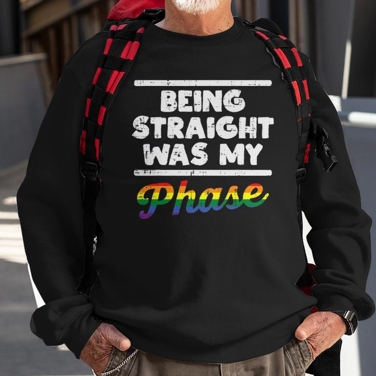 Being Straight Was My Phase Gay Rainbow Pride Flag Lgbtq Sweatshirt Gifts for Old Men
