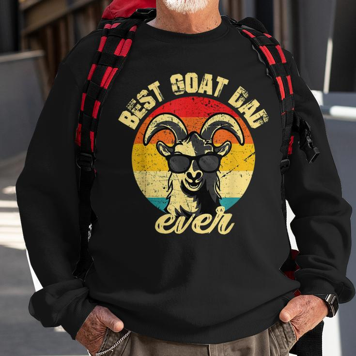 Best Goat Dad Ever Face Retro Vintage Sunset Sweatshirt Gifts for Old Men