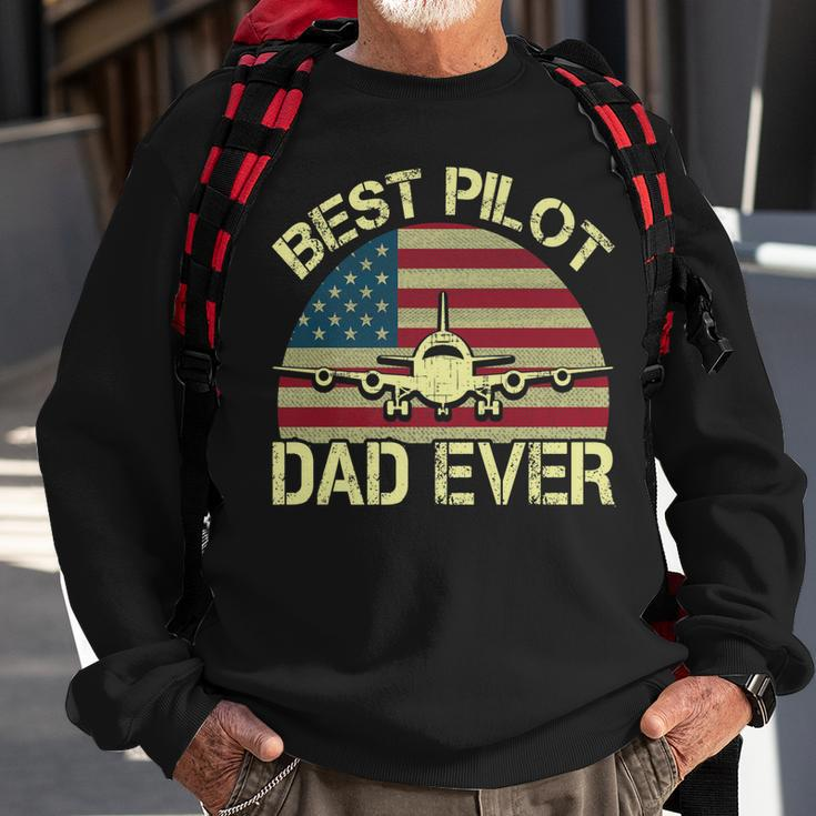 Best Pilot Dad Ever Fathers Day American Flag 4Th Of July Sweatshirt Gifts for Old Men