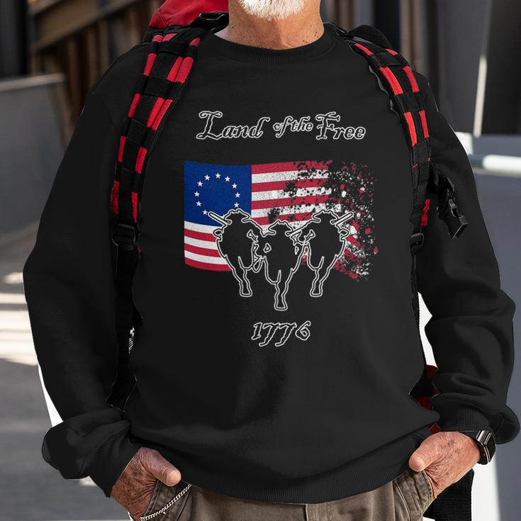 Betsy Ross Flag Land Of The Free Women Men Patriotic Gift Sweatshirt Gifts for Old Men