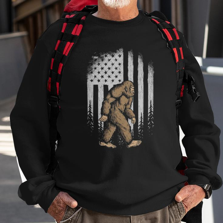 Bigfoot American Flag 4Th Of July Retro Vintage Sasquatch Sweatshirt Gifts for Old Men