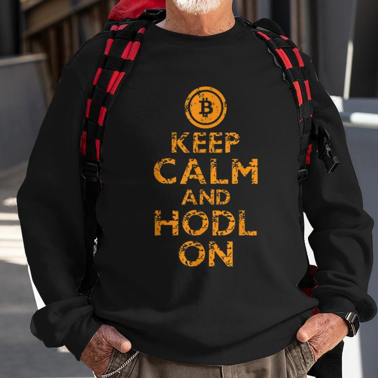 Bitcoin BTC Keep Calm Hodl On Investment Coin Money Sweatshirt Gifts for Old Men