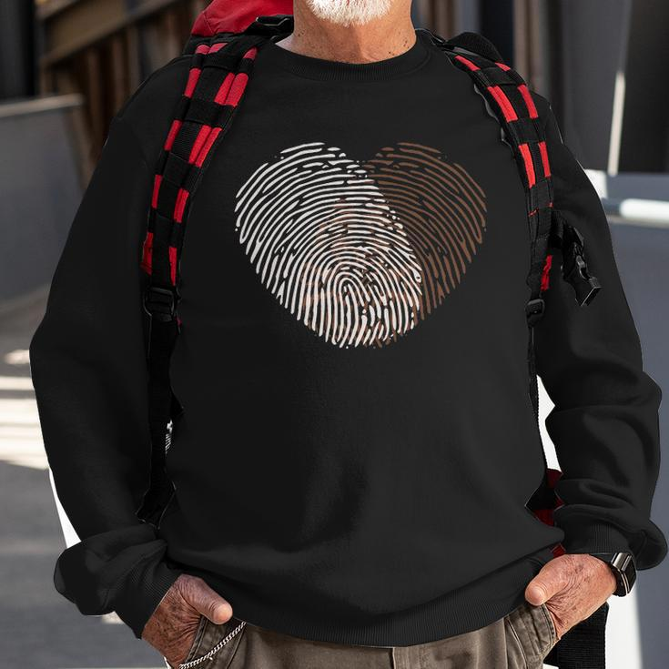 Black White Fingerprint Anti-Racism Blm Equality Africa Gift Sweatshirt Gifts for Old Men