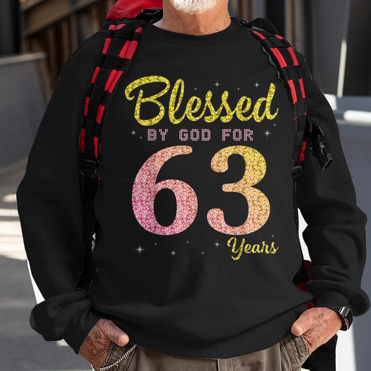 Blessed Birthday By God For 63 Years Old Happy To Me You Mom Sweatshirt Gifts for Old Men