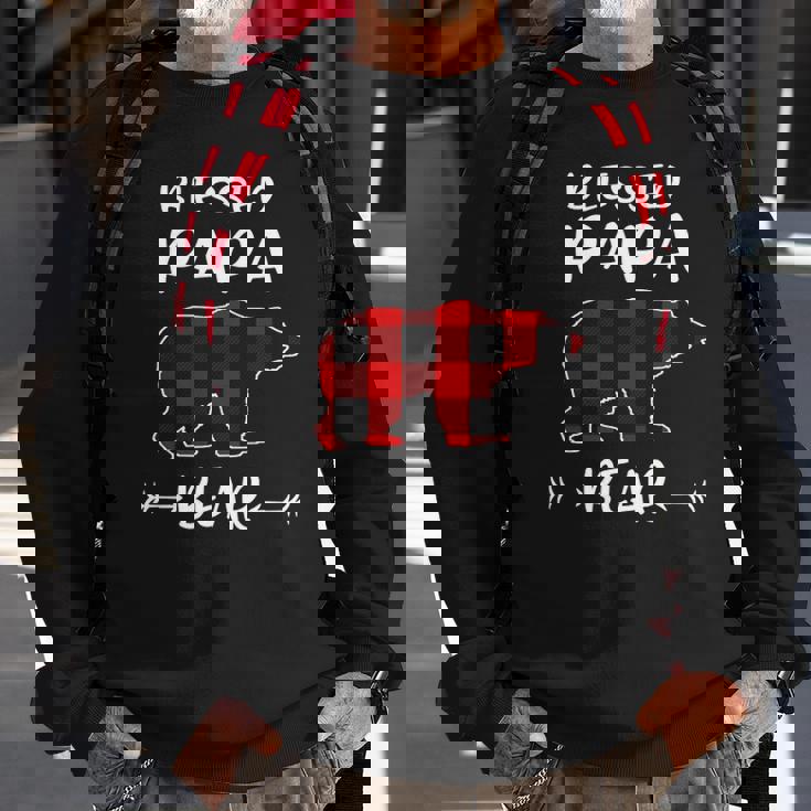 Blessed Papa Bear Buffalo Plaid Bear For Papa Sweatshirt Gifts for Old Men