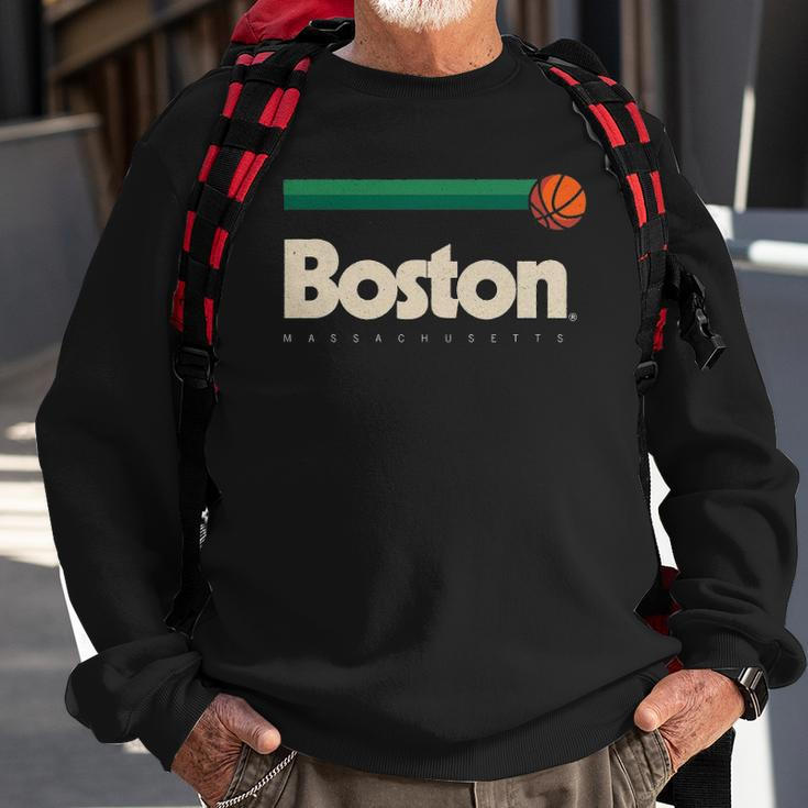 Boston Basketball B-Ball Massachusetts Green Retro Boston Sweatshirt Gifts for Old Men