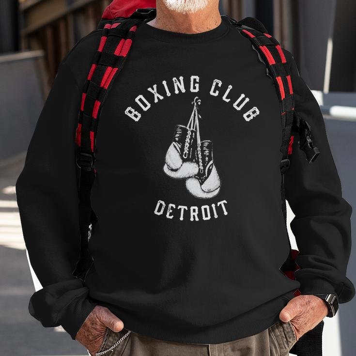 Boxing Club Detroit Distressed Gloves Sweatshirt Gifts for Old Men