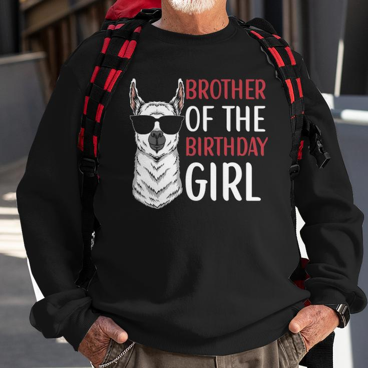 Brother Of The Birthday Girl Matching Birthday Outfit Llama Sweatshirt Gifts for Old Men