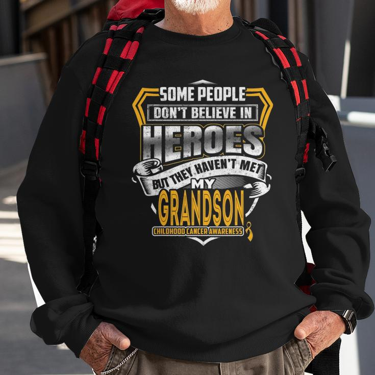 Childhood Cancer Warrior - I Wear Gold For My Grandson Sweatshirt Gifts for Old Men