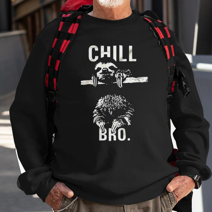 Chill Bro Cool Sloth On Tree Sweatshirt Gifts for Old Men