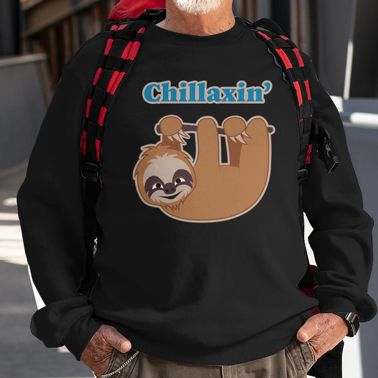 Chillaxin Cartoon Sloth Hanging In A Tree Sweatshirt Gifts for Old Men