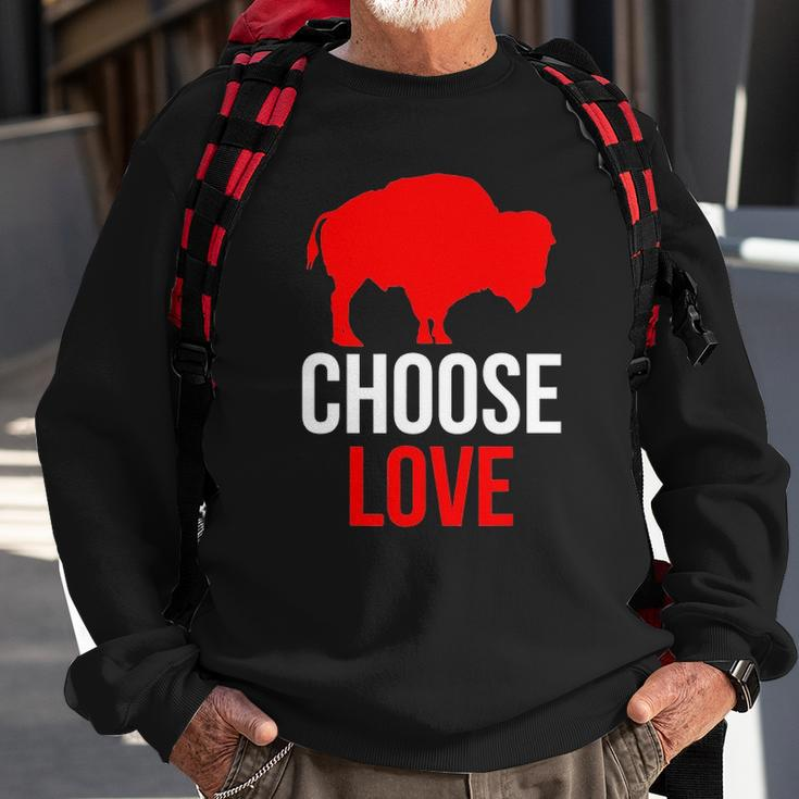 Choose Love Buffalo Stop Hate End Racism Sweatshirt Gifts for Old Men