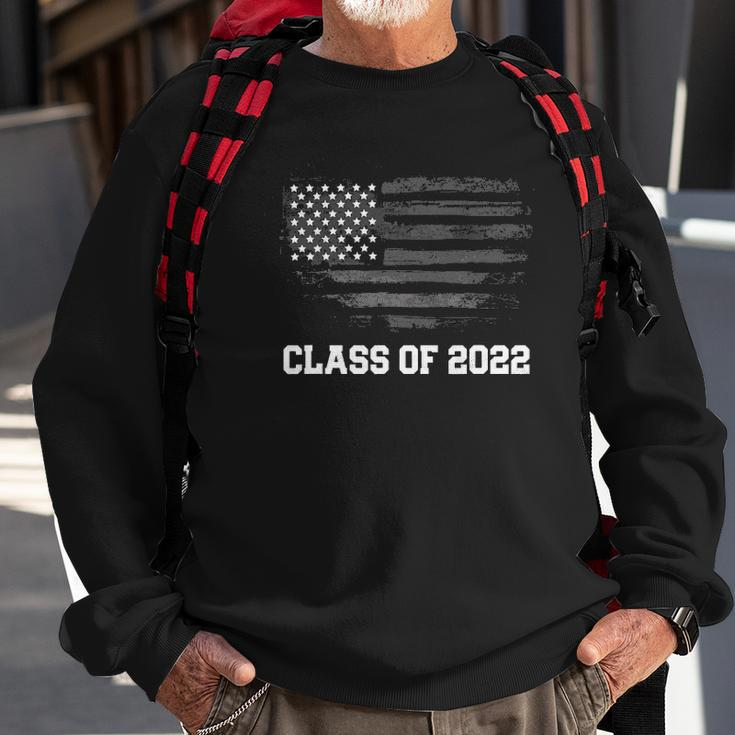 Class Of 2022 Graduation Senior College American Flag Sweatshirt Gifts for Old Men