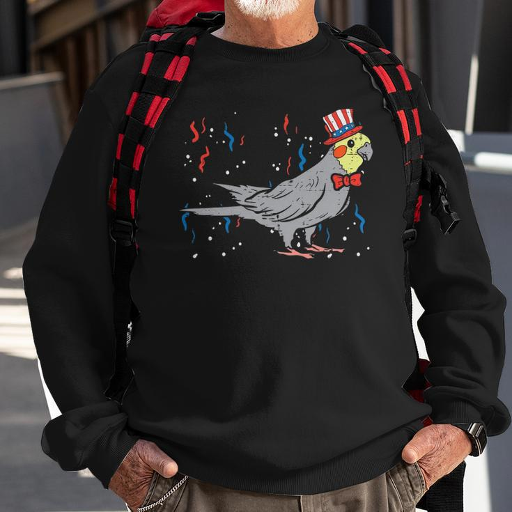Cockatiel Bird American Flag Usa 4Th Of July Fourth Animal Sweatshirt Gifts for Old Men
