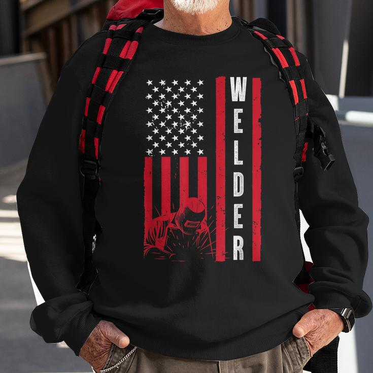 Cool Welding Us Flag Art For Men Women Welder Welding Lover Sweatshirt Gifts for Old Men