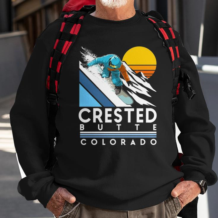 Crested Butte Colorado Retro Snowboard Sweatshirt Gifts for Old Men