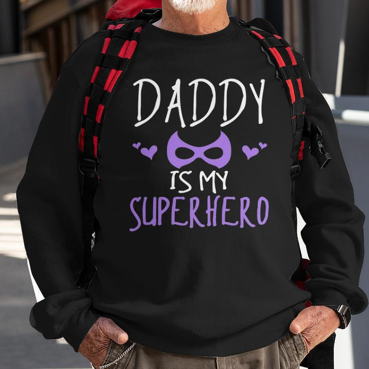 Cute Graphic Daddy Is My Superhero With A Mask Sweatshirt Gifts for Old Men