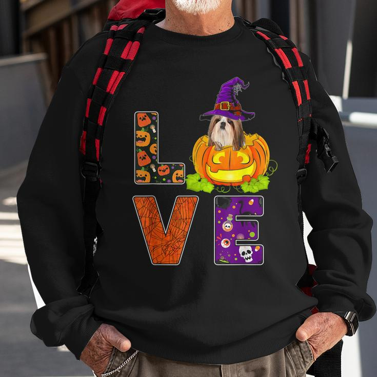 Cute Love Dog Dad Dog Mom Costume Halloween Shih Tzu Sweatshirt Gifts for Old Men