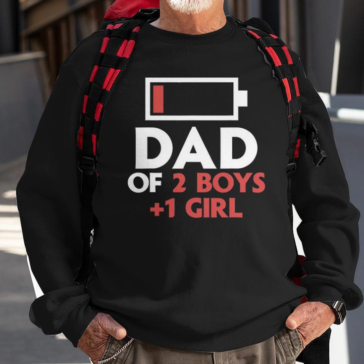 Dad Of 2 Boys & 1 Girl Father Of Two Sons One Daughter Men Sweatshirt Gifts for Old Men