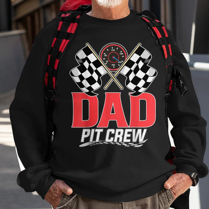 Dad Pit Crew Race Car Birthday Party Racing Family Sweatshirt Gifts for Old Men