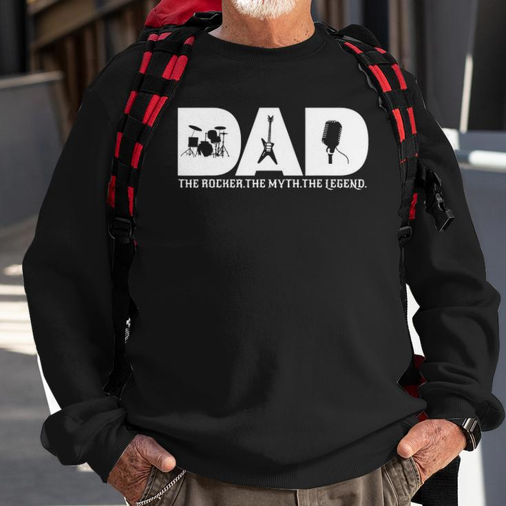 Dad The Rocker The Myth The Legend Rock Music Band Mens Sweatshirt Gifts for Old Men