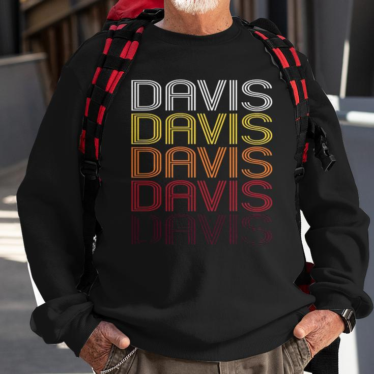 Davis Retro Wordmark Pattern Vintage Style Sweatshirt Gifts for Old Men