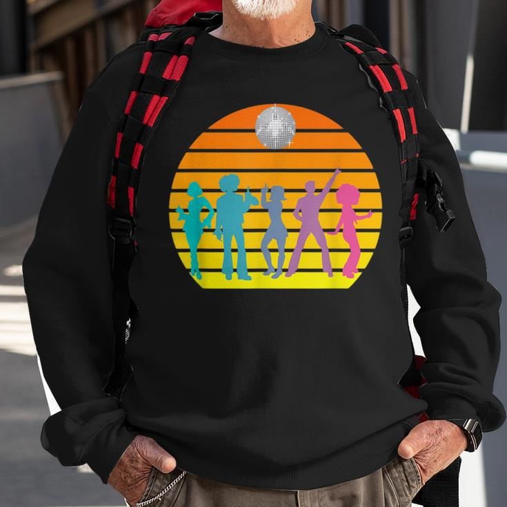 Disco Dancers 70S Retro Sunset Disco Ball Sweatshirt Gifts for Old Men