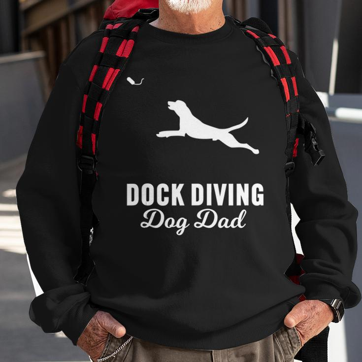 Dog Jumping Dock Diving Dog Dad Sweatshirt Gifts for Old Men