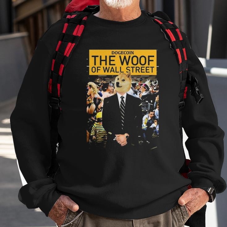 Dogecoin The Woof Of Wall Street 2022 Dogecoin Doge Sweatshirt Gifts for Old Men