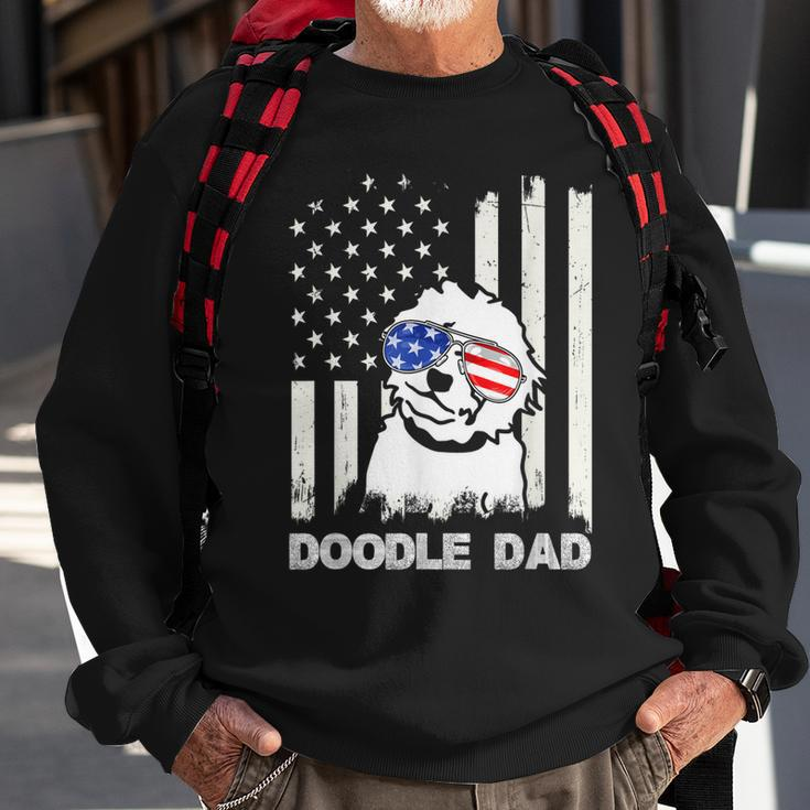 Doodle Dad 4Th Of July Us Flag Dog Dad Patriotic Gift Sweatshirt Gifts for Old Men