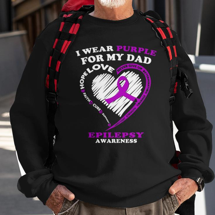 Epilepsy Awareness I Wear Purple For My Dad Sweatshirt Gifts for Old Men