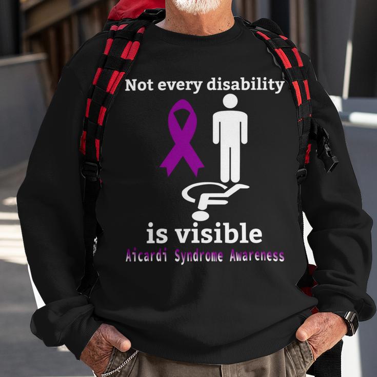 Every Disability Is Visible Aicardi Syndrome Awareness Purple Ribbon Aicardi Syndrome Support Aicardi Syndrome Awareness Sweatshirt Gifts for Old Men