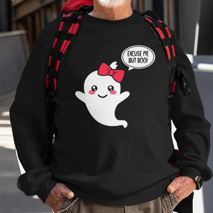 Excuse Me But Boo Funny Cute Ghost Halloween Boo Sweatshirt Gifts for Old Men