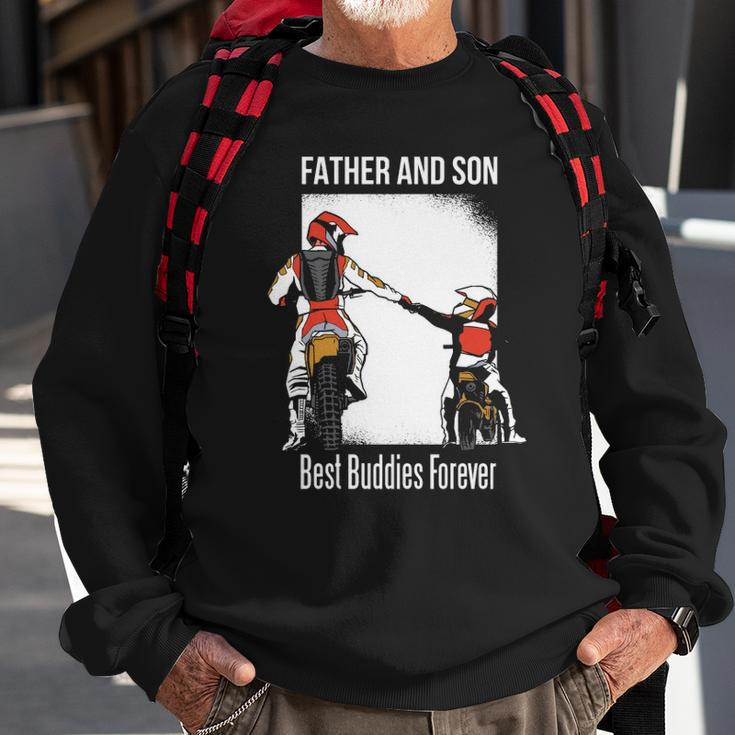 Father And Son Best Buddies Forever Fist Bump Dirt Bike Sweatshirt Gifts for Old Men