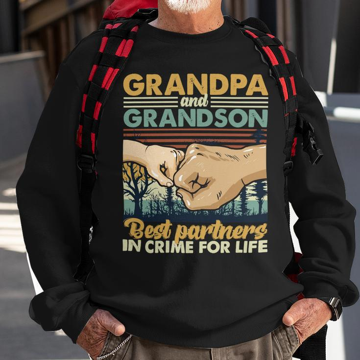 Father Grandpa And Grandson Best Partners In Crime For Life 113 Family Dad Sweatshirt Gifts for Old Men