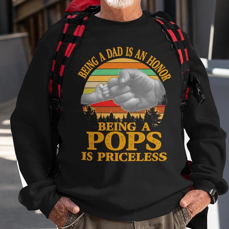 Father Grandpa Being A Dad Is An Honor Being A Pops Is Priceless 248 Family Dad Sweatshirt Gifts for Old Men