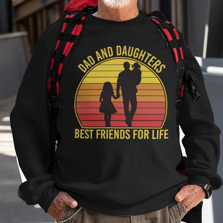 Father Grandpa Dad And Daughters Best Friends For Life Vintage137 Family Dad Sweatshirt Gifts for Old Men