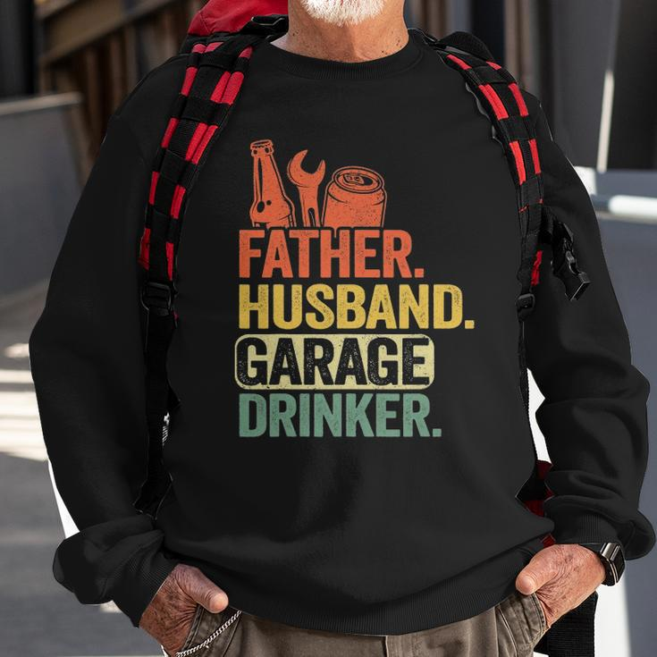 Father Husband Garage Drinker Vintage Mechanic Dad Handyman Sweatshirt Gifts for Old Men