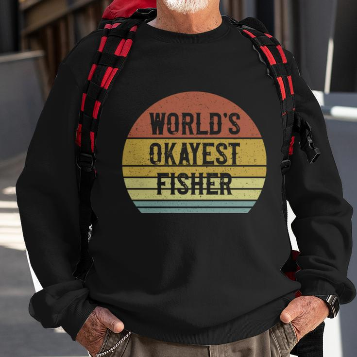 Fisher Worlds Okayest Fisher Sweatshirt Gifts for Old Men