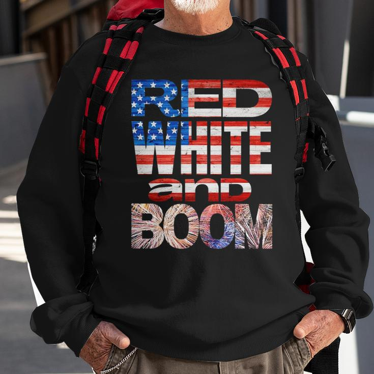 Fourth Of July Red White And Boom Fireworks Finale Usa Flag Sweatshirt Gifts for Old Men