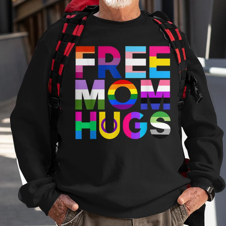 Free Mom Hugs Rainbow Lgbtq Lgbt Pride Month Sweatshirt Gifts for Old Men