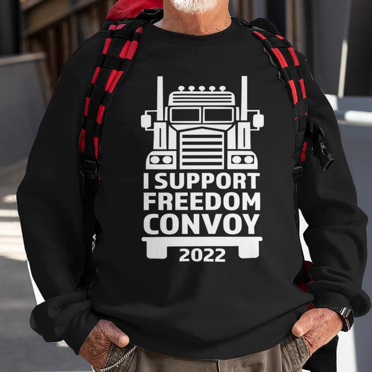 Freedom Convoy 2022 In Support Of Truckers Mandate Freedom Sweatshirt Gifts for Old Men